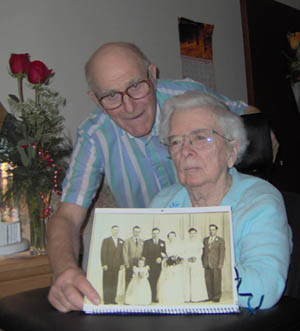 Billy and Iva Oates on their 55th wedding anniversary. June 2007.